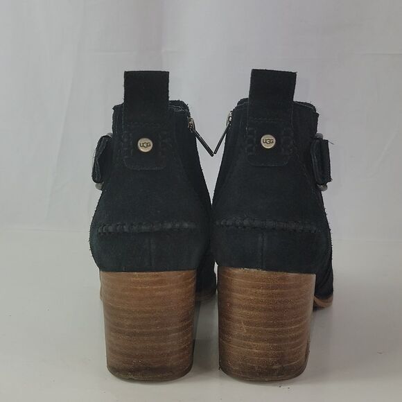 UGG Leahy Black Suede Leather Ankle Boot - Picture 5 of 15